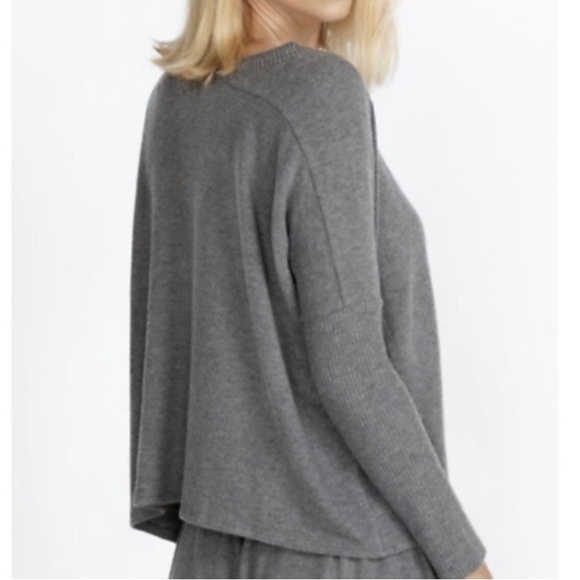 Johnny Was Calme Tunnel Neck Drawstring Crop Sweater in Grey size Small NWT - Picture 3 of 14